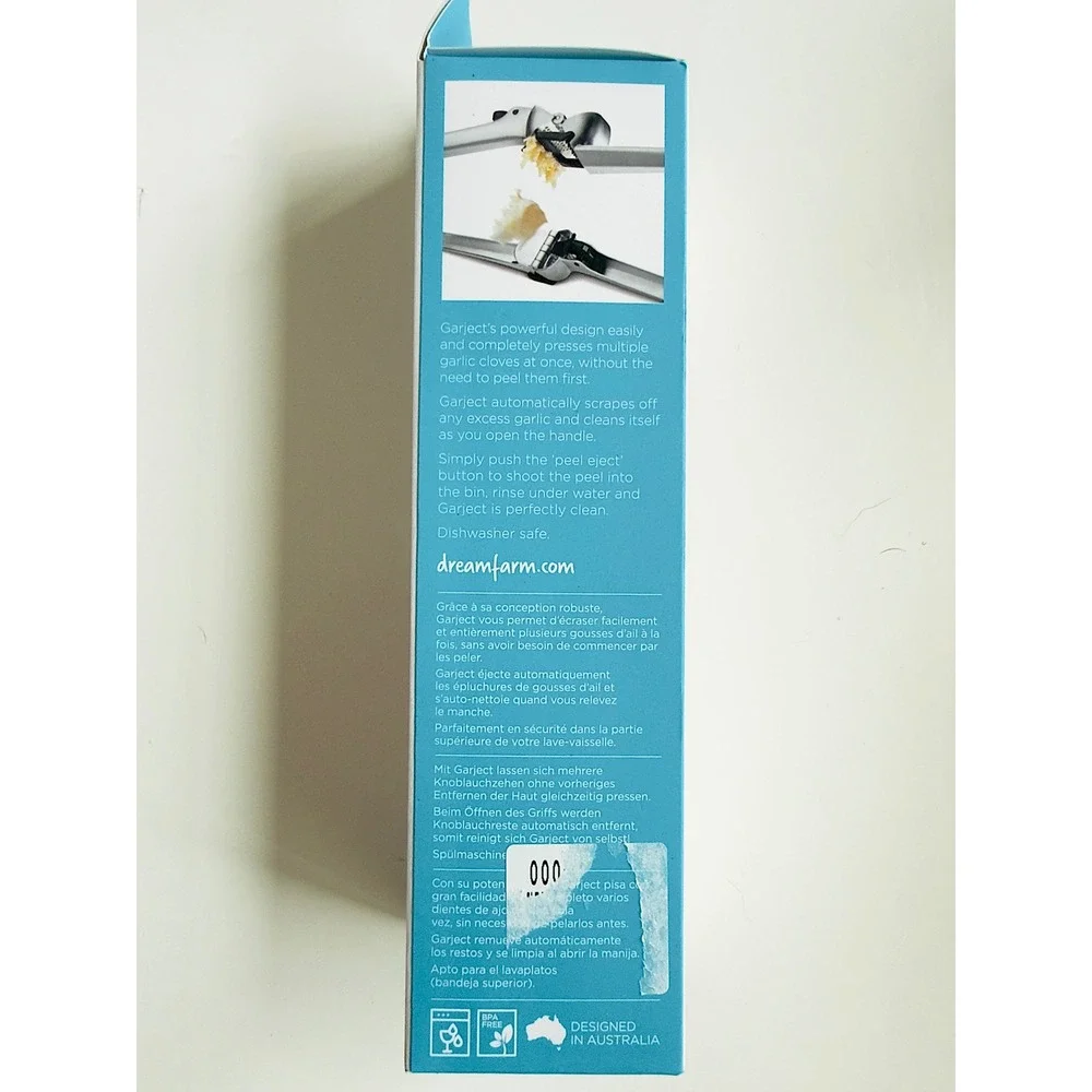 Dreamfarm Garject Unpeeled Garlic Press, New in Box
